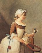 jean-Baptiste-Simeon Chardin Young Girl with a Shuttlecock Norge oil painting reproduction